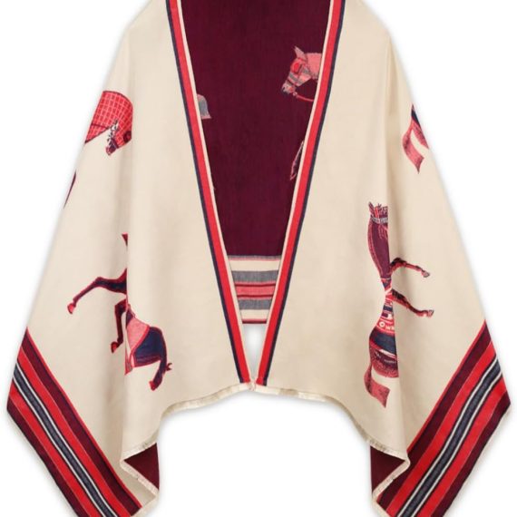 Scarfs for Women Pashmina Silky Shawl Wrap for Evening Dressing Blanket Open Front Poncho Cape