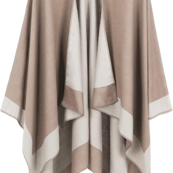 Women's Shawl Wraps Open Front Poncho Cape Oversized Sweaters Casual Cardigan Shawls for Fall Winter