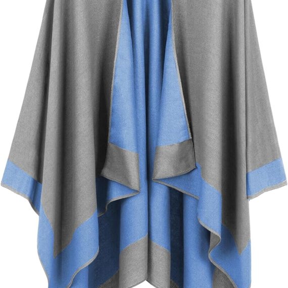 Women's Shawl Wraps Open Front Poncho Cape Oversized Sweaters Casual Cardigan Shawls for Fall Winter