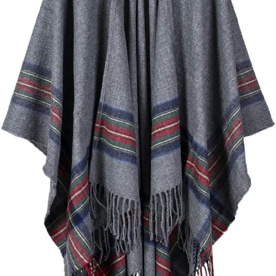 Poncho Capes with Hood Pashmina Cardigans Blanket Shawls with Tassels