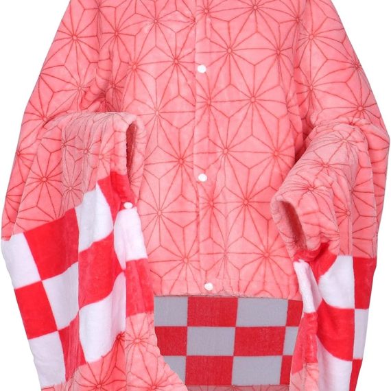 Wearable Blanket Hoodie, Anime Cosplay Fleece Cloak Cape Shawl Warm Cozy Soft Pajamas Unisex, 100 * 160 cm