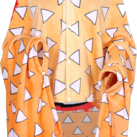 Wearable Blanket Hoodie, Anime Cosplay Fleece Cloak Cape Shawl Warm Cozy Soft Pajamas Unisex, 100 * 160 cm