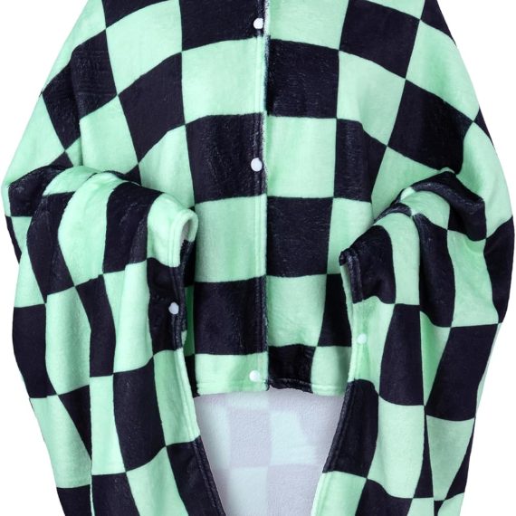 Wearable Blanket Hoodie, Anime Cosplay Fleece Cloak Cape Shawl Warm Cozy Soft Pajamas Unisex, 100 * 160 cm